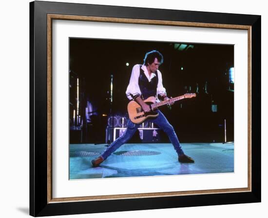 Keith Richards During a Performance by the Rolling Stones-null-Framed Premium Photographic Print