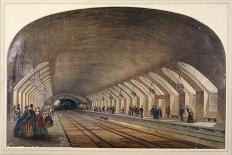 Interior of Baker Street Station showing platforms and an approaching train, London, c1865-Kell Brothers-Framed Giclee Print