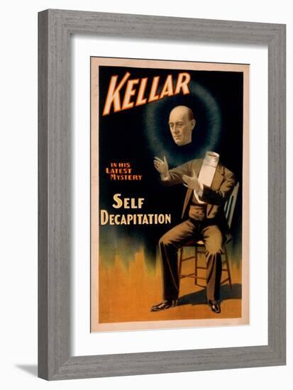 Kellar performing Self Decapitation Magic Poster-Lantern Press-Framed Art Print
