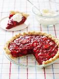 Strawberry Pie in Baking Dish with Slice Removed-Keller and Keller Photography-Mounted Photographic Print