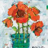 Pinto and Buffalo Flowers Blue-Kellie Day-Art Print