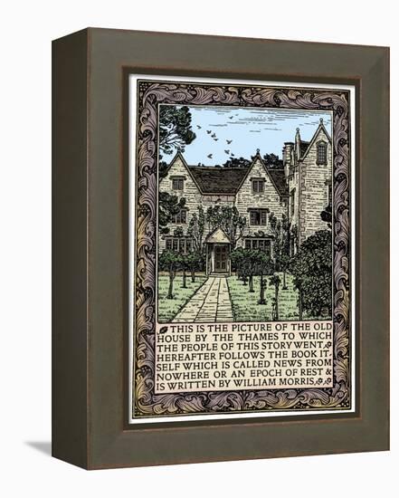 Kelmscott Manor, Gloucestershire, frontispiece to News from Nowhere, c1892 (1901)-William Morris-Framed Premier Image Canvas