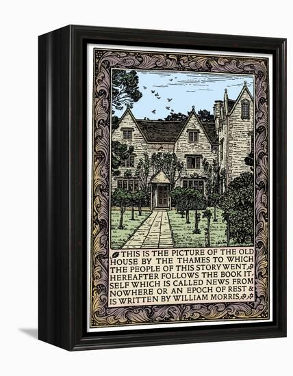 Kelmscott Manor, Gloucestershire, frontispiece to News from Nowhere, c1892 (1901)-William Morris-Framed Premier Image Canvas