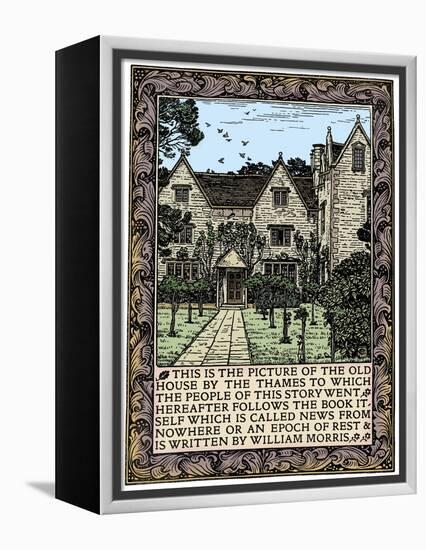 Kelmscott Manor, Gloucestershire, frontispiece to News from Nowhere, c1892 (1901)-William Morris-Framed Premier Image Canvas