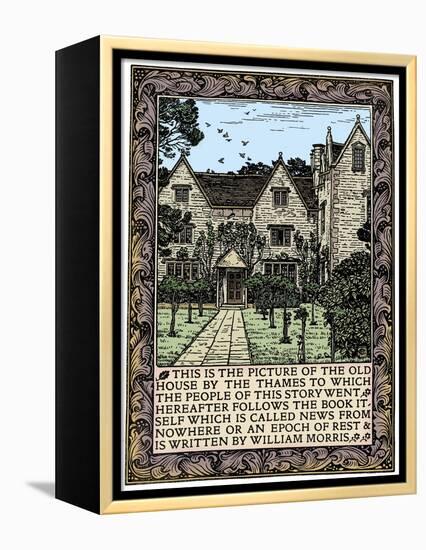 Kelmscott Manor, Gloucestershire, frontispiece to News from Nowhere, c1892 (1901)-William Morris-Framed Premier Image Canvas