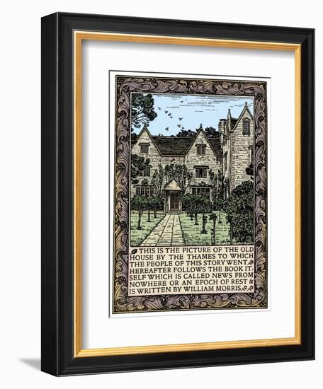 Kelmscott Manor, Gloucestershire, frontispiece to News from Nowhere, c1892 (1901)-William Morris-Framed Giclee Print