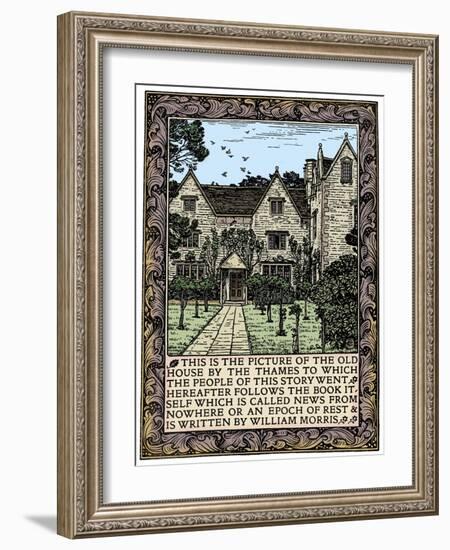 Kelmscott Manor, Gloucestershire, frontispiece to News from Nowhere, c1892 (1901)-William Morris-Framed Giclee Print