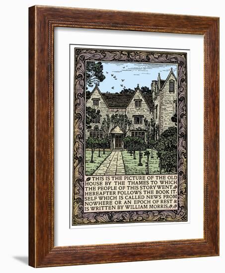 Kelmscott Manor, Gloucestershire, frontispiece to News from Nowhere, c1892 (1901)-William Morris-Framed Giclee Print