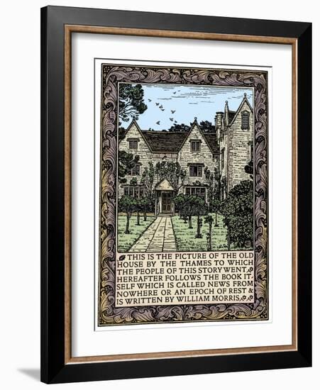 Kelmscott Manor, Gloucestershire, frontispiece to News from Nowhere, c1892 (1901)-William Morris-Framed Giclee Print