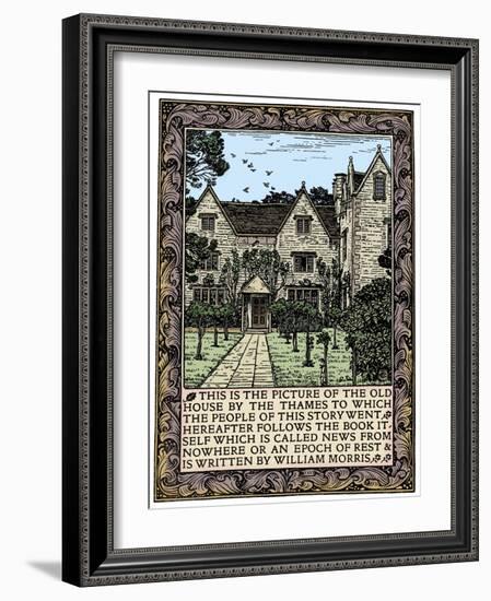 Kelmscott Manor, Gloucestershire, frontispiece to News from Nowhere, c1892 (1901)-William Morris-Framed Giclee Print