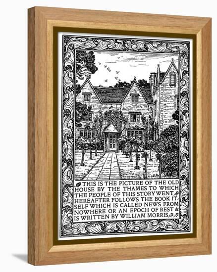 Kelmscott Manor, Gloucestershire, Frontispiece to News from Nowhere, C1892-William Morris-Framed Premier Image Canvas