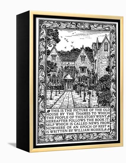 Kelmscott Manor, Gloucestershire, Frontispiece to News from Nowhere, C1892-William Morris-Framed Premier Image Canvas