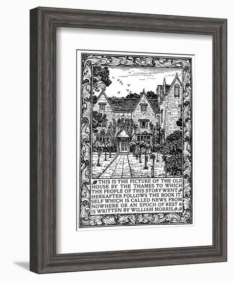 Kelmscott Manor, Gloucestershire, Frontispiece to News from Nowhere, C1892-William Morris-Framed Giclee Print