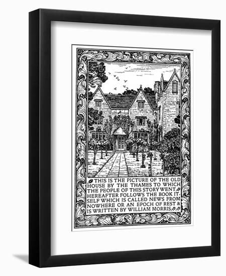 Kelmscott Manor, Gloucestershire, Frontispiece to News from Nowhere, C1892-William Morris-Framed Giclee Print