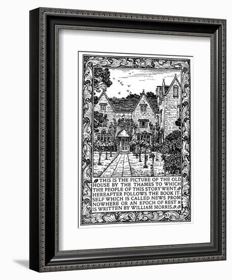 Kelmscott Manor, Gloucestershire, Frontispiece to News from Nowhere, C1892-William Morris-Framed Giclee Print