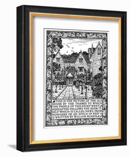 Kelmscott Manor, Gloucestershire, Frontispiece to News from Nowhere, C1892-William Morris-Framed Giclee Print