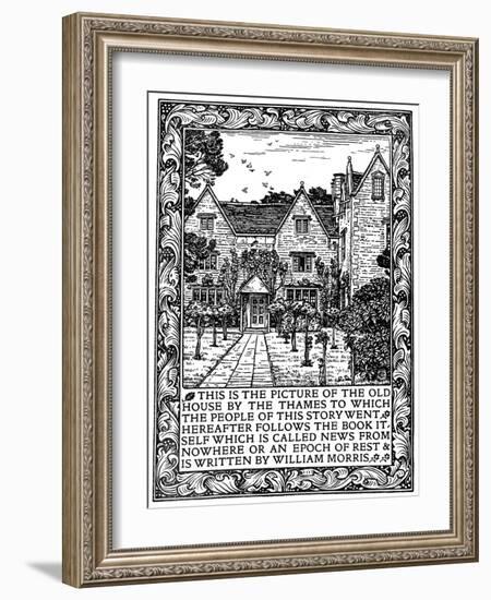 Kelmscott Manor, Gloucestershire, Frontispiece to News from Nowhere, C1892-William Morris-Framed Giclee Print