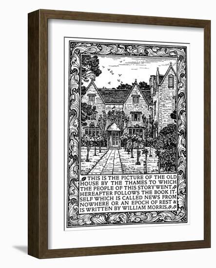 Kelmscott Manor, Gloucestershire, Frontispiece to News from Nowhere, C1892-William Morris-Framed Giclee Print