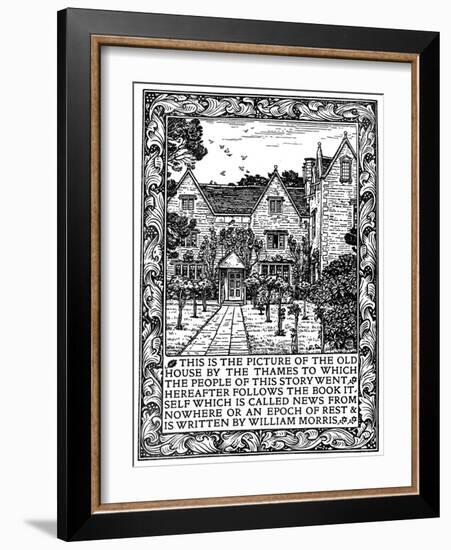 Kelmscott Manor, Gloucestershire, Frontispiece to News from Nowhere, C1892-William Morris-Framed Giclee Print