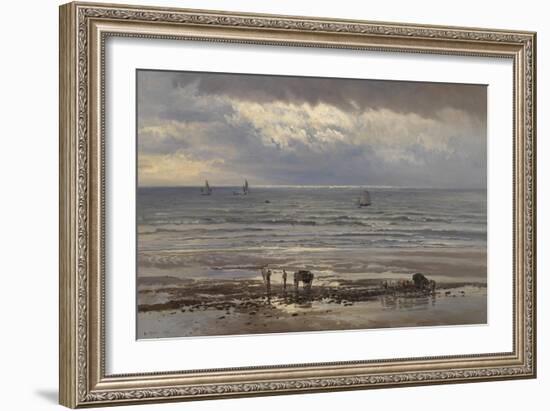 Kelp Gatherers - a Grey Morning, 1874-Henry Moore-Framed Giclee Print