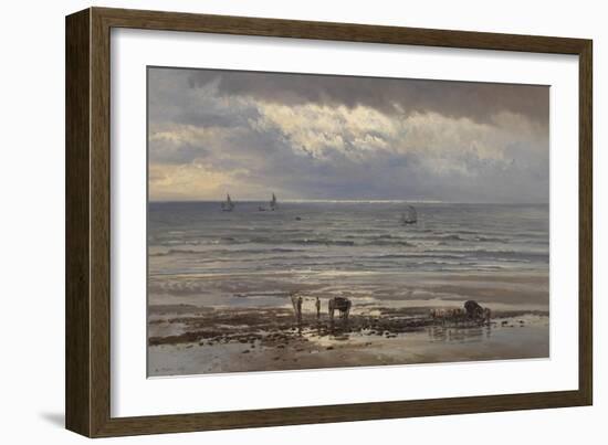 Kelp Gatherers - a Grey Morning, 1874-Henry Moore-Framed Giclee Print