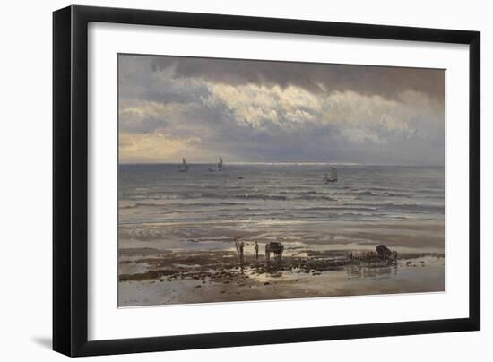 Kelp Gatherers - a Grey Morning, 1874-Henry Moore-Framed Giclee Print