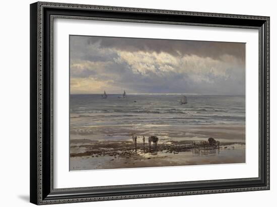 Kelp Gatherers - a Grey Morning, 1874-Henry Moore-Framed Giclee Print