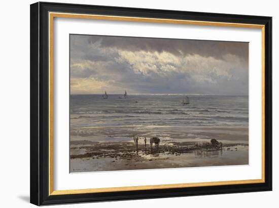 Kelp Gatherers - a Grey Morning, 1874-Henry Moore-Framed Giclee Print