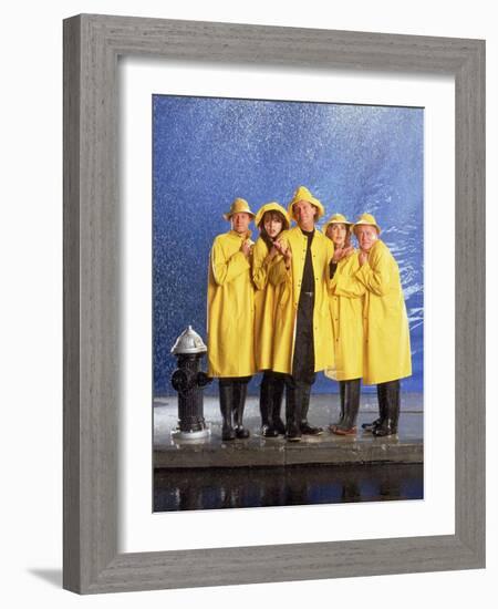 KELSEY GRAMMER; JOHN MAHONEY; PERI GILPIN; JANE LEEVES; DAVID HYDE PIERCE. "FRASIER-TV" [1993].-null-Framed Photographic Print