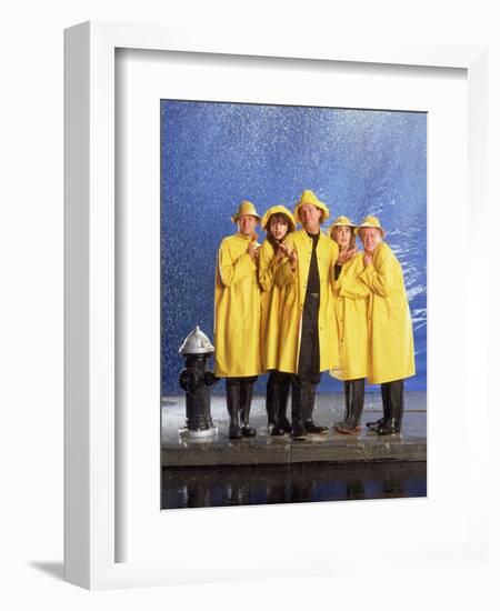 KELSEY GRAMMER; JOHN MAHONEY; PERI GILPIN; JANE LEEVES; DAVID HYDE PIERCE. "FRASIER-TV" [1993].-null-Framed Premium Photographic Print