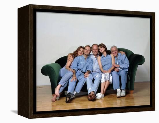 KELSEY GRAMMER; JOHN MAHONEY; PERI GILPIN; JANE LEEVES; DAVID HYDE PIERCE. "FRASIER-TV" [1993].-null-Framed Premier Image Canvas