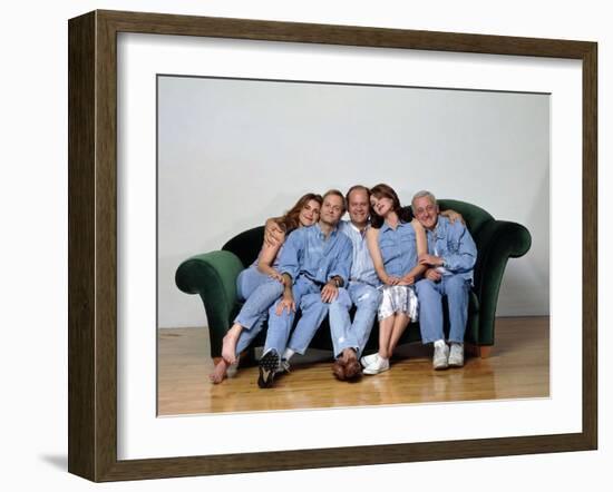 KELSEY GRAMMER; JOHN MAHONEY; PERI GILPIN; JANE LEEVES; DAVID HYDE PIERCE. "FRASIER-TV" [1993].-null-Framed Photographic Print