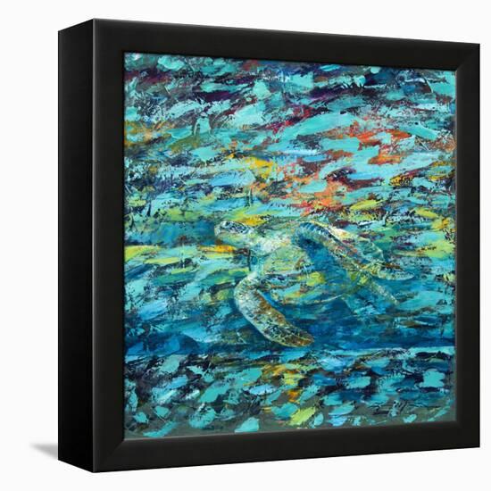 Kemps Ridley Turtle Hidden Treasure-Lucy P. McTier-Framed Premier Image Canvas