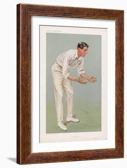 Ken Hutchings English Cricketer-Spy (Leslie M. Ward)-Framed Art Print