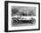 Ken Schoenfeld with Racecar in Seattle Photograph - Seattle, WA-Lantern Press-Framed Art Print