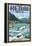 Kenai River, Alaska - Salmon Fisherman-Lantern Press-Framed Stretched Canvas