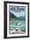 Kenai River, Alaska - Salmon Fisherman-Lantern Press-Framed Art Print