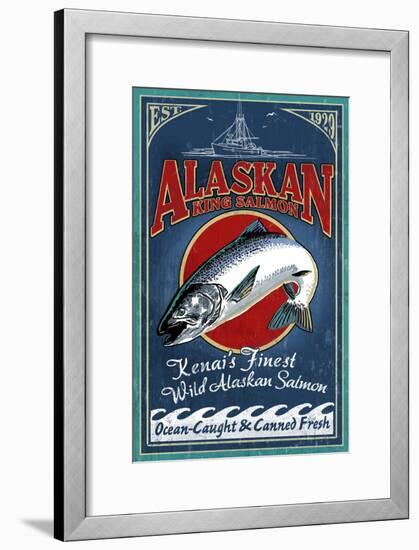 Kenai River, Alaska - Salmon-Lantern Press-Framed Art Print