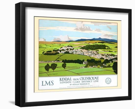 Kendal From Oxenholme, London-Lake District Line-Norman Wilkinson-Framed Art Print