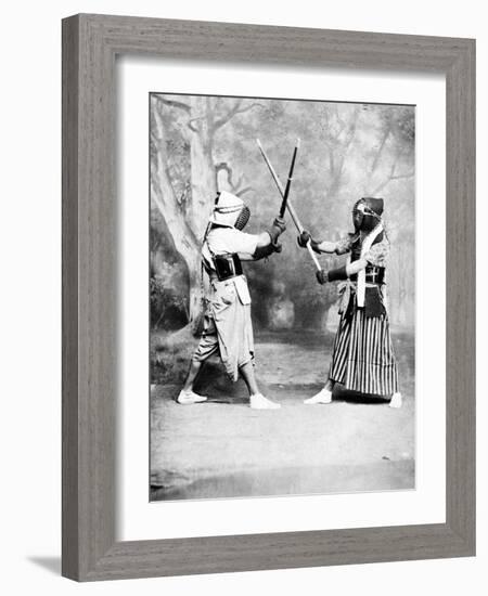 Kendo, or Japanese Fencing, C.1860-80-null-Framed Photographic Print