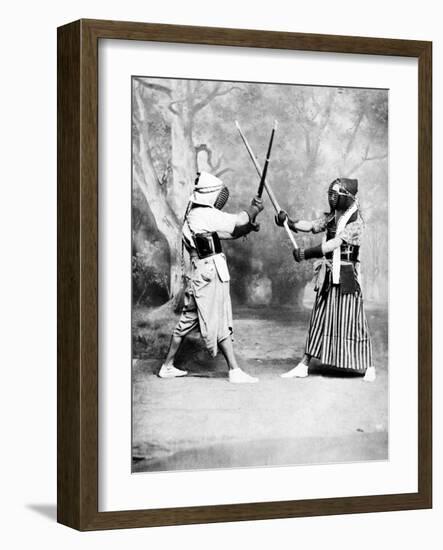 Kendo, or Japanese Fencing, C.1860-80-null-Framed Photographic Print