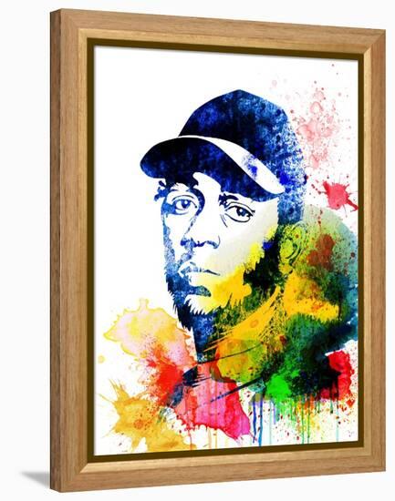 Kendrick Lamar Watercolor-Jack Hunter-Framed Stretched Canvas