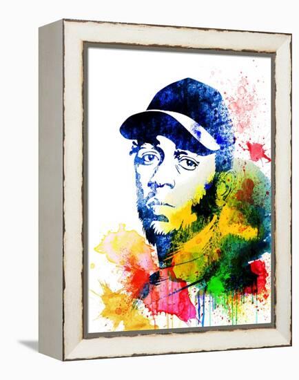 Kendrick Lamar Watercolor-Jack Hunter-Framed Stretched Canvas