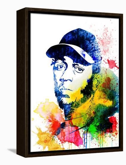 Kendrick Lamar Watercolor-Jack Hunter-Framed Stretched Canvas