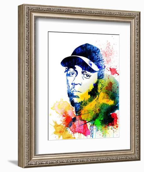 Kendrick Lamar Watercolor-Jack Hunter-Framed Art Print