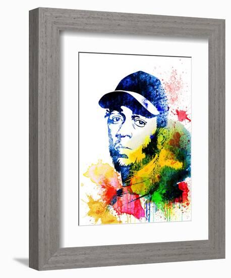 Kendrick Lamar Watercolor-Jack Hunter-Framed Art Print