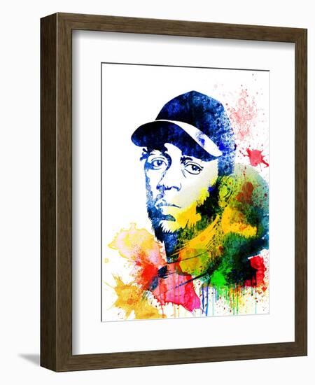 Kendrick Lamar Watercolor-Jack Hunter-Framed Art Print