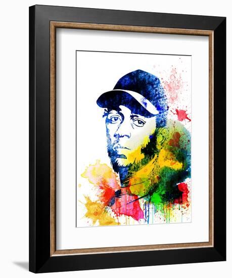 Kendrick Lamar Watercolor-Jack Hunter-Framed Art Print