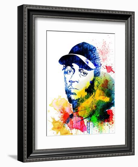 Kendrick Lamar Watercolor-Jack Hunter-Framed Art Print