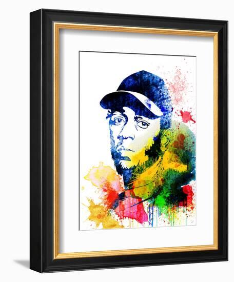 Kendrick Lamar Watercolor-Jack Hunter-Framed Art Print